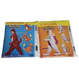 Vintage 2000 Pokemon McCalls Costume Patterns Mewtwo Charmeleon 1 Uncut 1 Cut